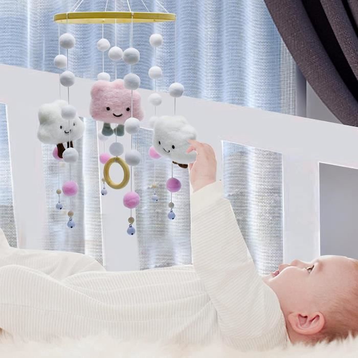 Mobile Lit Bébé Carillon éolien, AolKee Mobile Bebe Fille avec poupées  nuage, boules en feutre, pendentif suspendu pour lit [257] - Cdiscount  Puériculture & Eveil bébé