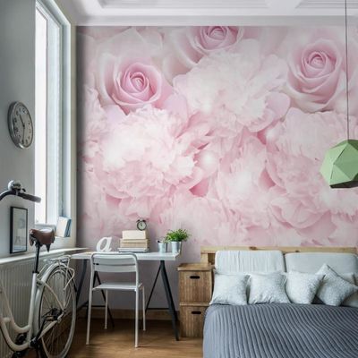 Runa Art Papier peint intissé Mural Fleurs Oiseaux Colibri Moderne Toison Salon Chambre à Coucherr Salle - Tableaux Muraux Tapisserie Photo - grise 9490010c