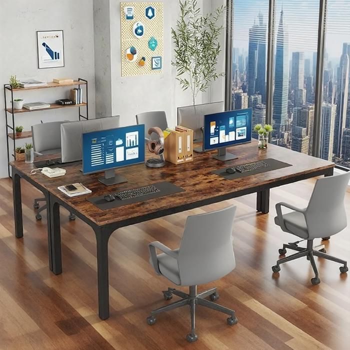 Bureau D'ordinateur ODK Noir 100x48x73.5 Cm Avec Rangements - Neuf