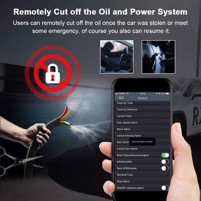 Tracker couleur avec boîte Prazata-Trakur GPS de Voiture, GSM