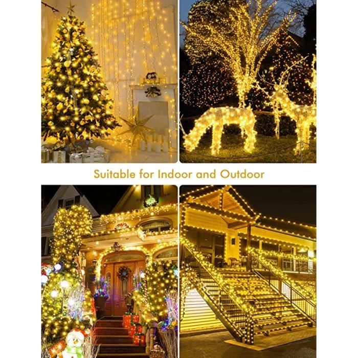 50M 400LED Guirlande lumineuse d'extérieur et d'intérieur Chaîne de noël  fée lumière décoration de mariage de fête Noël - bleu - Cdiscount Maison