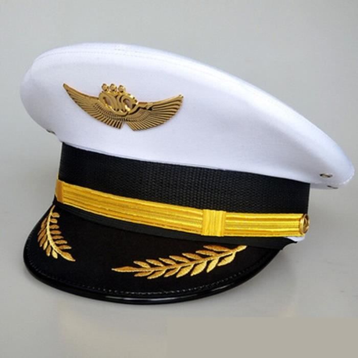 Chapeau de capitaine d'aviation : casquette de costume classique, accessoire de cosplay de compagnie aérienne pour adultes, casquette habillée de pilote rétro, confort amélioré avec design à aile Chapeau de capitaine d'aviation : casquette de costume classique, accessoire de cosplay de compagnie aérienne pour adultes, casquette habillée de pilote rétro, confort amélioré avec design à aile