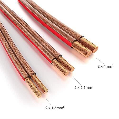 KabelDirekt 50m Câble d'enceinte (2x2,5 mm² câble Haut-Parleur