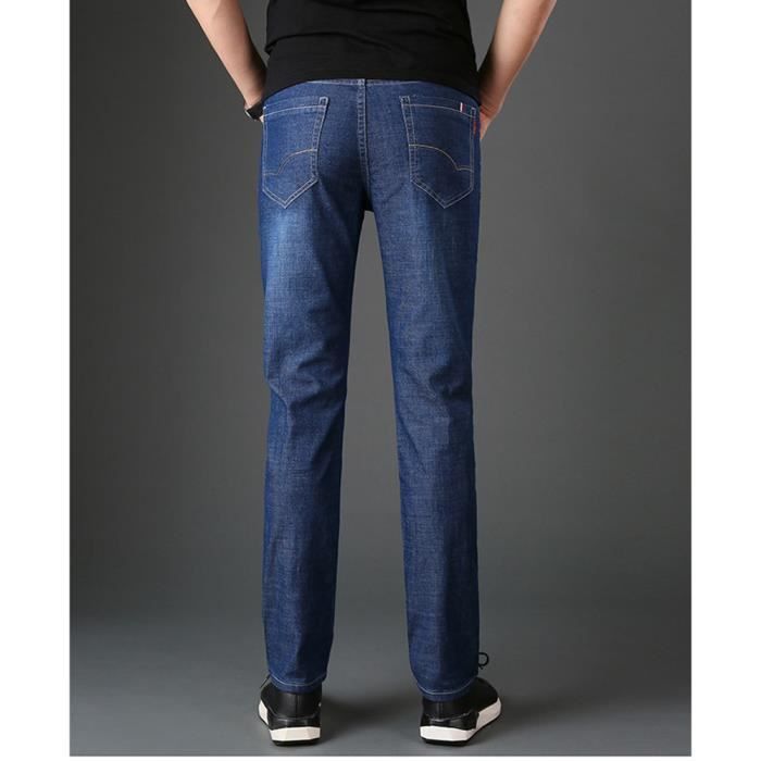 Pantalon en Lin Homme Slim Fit Confortable Taille Elastiquee Coupe Droite  Léger Eté - Bleu Bleu - Cdiscount Prêt-à-Porter