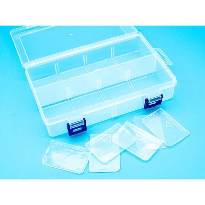 Lot De 10 Boîtes De Rangement Transparentes En PP – 10,5 X 7,5 X 2,5 Cm – Pour Cartes, Perles, Bijoux, Vis