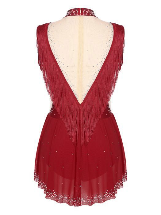 ZEDDG Justaucorps Gymnastique Femmes Robe De Patinage Artistique Fille Robe De Ballet Danse