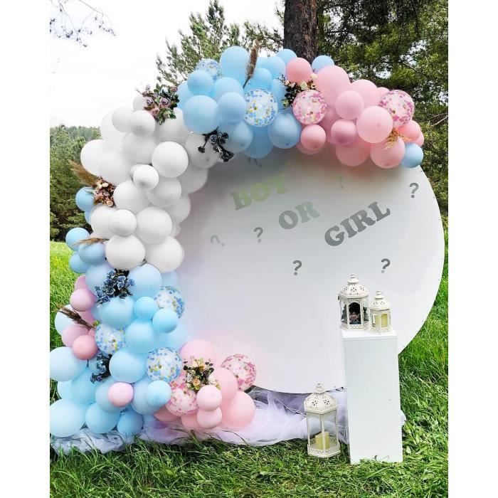Ballon Gender Reveal XXL 90cm Avec Confettis Rose Et Bleu - Pour Annonce Fille Ou Garçon, Baby Shower, Décoration