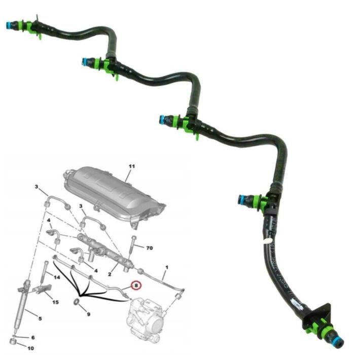 Tuyaux De Retour D'injecteur De Carburant 1423955 Tube De Retour D