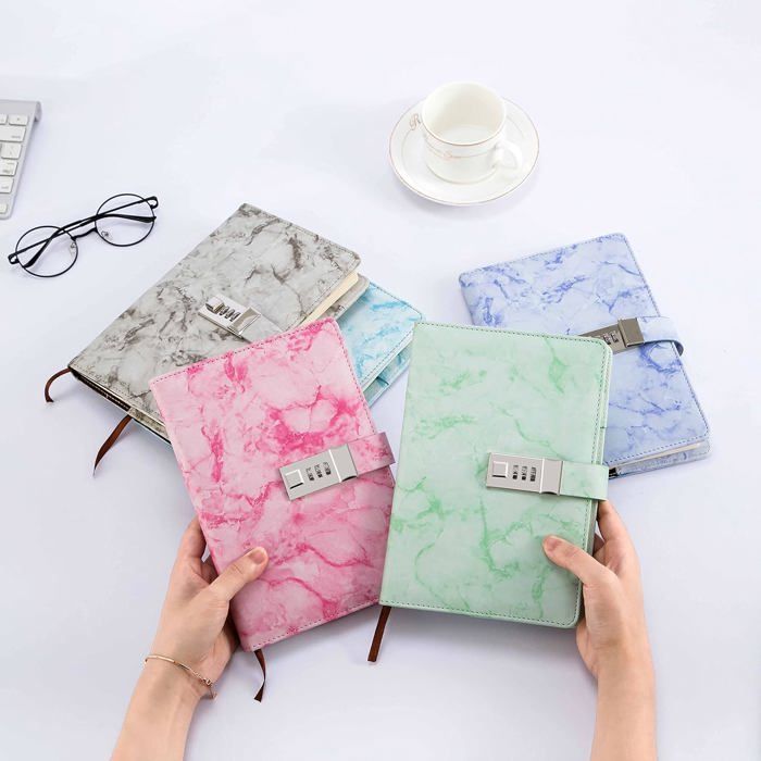 Journal Intime Avec Cadenas Pour Fille 8-12 Ans - Coffret Cadeau Aquarelle Rose Pastel 256 Pages