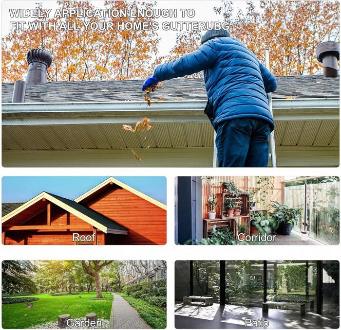 6 Grilles De Protection Pour Gouttières AMSGANK - En Aluminium, Extensibles, Anti-Feuilles