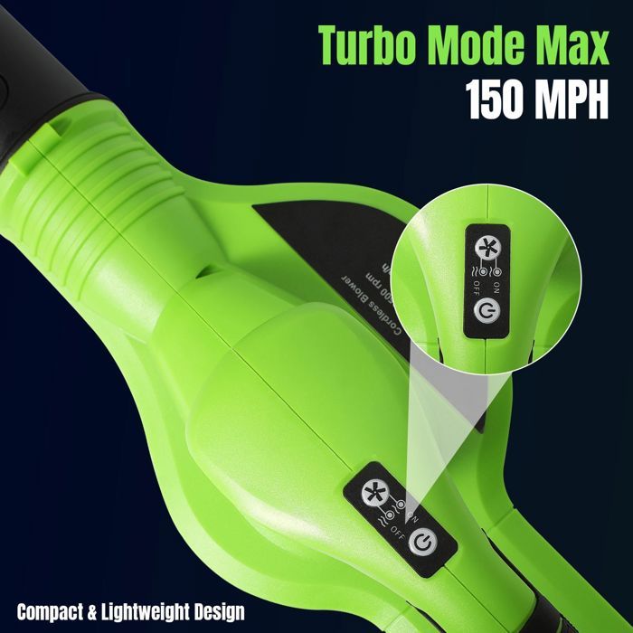 Souffleur à Feuilles Sans Fil 700 CFM / 200 MPH - Batterie 3,0 Ah, 3 Vitesses, Poignée Rotative 360°, Pour Jardin Et Voiture