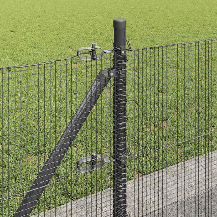 VidaXL Fil De Liaison De Clôture Anthracite 250m - Fil Acier Galvanisé 1,4/2mm Avec Revêtement PVC Pour Poteaux Et Barrières Jardin
