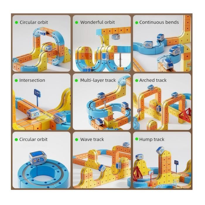 Set Treno Elettrico Con Pista Flessibile 3D – 105 Pezzi Magneti Per Bambini 3-8 Anni, Macchina Motorizzata Antigravità, Regalo Creativo