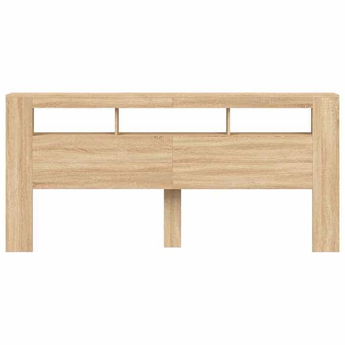 VidaXL Tête De Lit à LED Chêne Sonoma 160cm - Éclairage RGB, Rangement Et Soutien Confortable