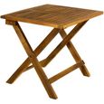 Table basse pliante en bois - Tables jardin d'appoint - 46x46cm brun - Acacia-0