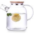 théière en verre résistante à la chaleur avec couvercle en acier inoxydable et filtre spirale, idéale en carafe d’eau, pour le thé-0