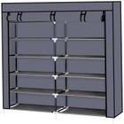 ALIGHTUP Armoire-Meuble à Chaussures avec Housse en Toile 2 X 6 Couches Couches étagère Chaussures 112 x 28 x 110cm Gris