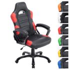 CLP Fauteuil de bureau Ergonomique Ricardo en similicuir avec piètement à roulettes, Noir/Rouge