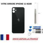 ITECHFRANCE® vitre arrière compatible IPHONE 11 NOIR 6.1 qualité origine en verre, coque cache batterie double face Adhésif,outils