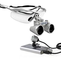 Loupe Binoculaire Avec Lampe Frontale LED, Grossissement 2.5, Distance de Travail Chirurgical 420 mm