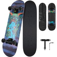 CAROMA 31’’ Skateboard Complet 79x20cm en 8 Couches d’Erable pour Enfant Garçon Adulte Débutant - 52mm 85A Roues - Roulement