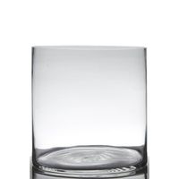 INNA-Glas Pot de Fleurs en Verre Sansa, Cylindre - Rond, Transparent, 25cm, Ø 25cm - Photophore en Verre - Cache-Pot Transparent