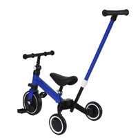 Tricycle pour enfant - Bleu - A partir de 18 mois - Avec barre de poussée