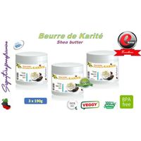 Beurre de Karité bio - non raffiné - Signature panafricaine - 3x190g