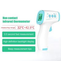 Thermomètre Frontal Sans Contact Infrarouge LCD Numérique Instantané Pistolet de Température pour Bébé, Enfants, Adultes 