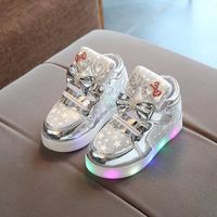 Baskets LED pour enfants REMYCOO - Style Princess - Argent - Fille - Sport