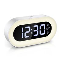 Réveil Numérique, Alarm Réveil LED avec Veilleuse, Snooze, Luminosité réglable, ave mode jour de travail (Blanc)