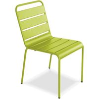 Chaise de jardin - OVIALA - Palavas - Vert - Acier - 47 x 55 x 83 cm