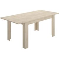 Table à manger extensible - DINE - Décor chêne - L 140/190 x P 90 x H 77 cm - Bois - 6 personnes