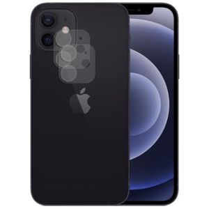 Tzstz 2 Pièces Film Protection Objectif IPhone 12 Pro - Noir Anti-Rayures Verre Trempé