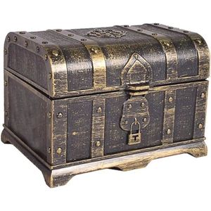 MARCHANDE B FLA électroplate - Boîte antique de jouet de pièces d'or de bijoux, accessoires de cosplay de boîte de sage