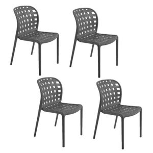 FAUTEUIL JARDIN  Lot de 4 chaises de jardin en polypropylène Sienne