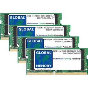 MÉMOIRE RAM 64Go (4 x 16Go) DDR4 2666MHz PC4-21300 260-PIN SOD