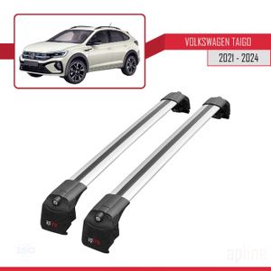 BARRES DE TOIT Compatible avec Volkswagen TAIGO 2021-2024 Barres de Toit ACE-2 Railing Porte-Bagages de voiture GRIS