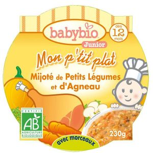 PLATS CUISINÉS Assiette Légumes Agneau Menthe - Babybio - Plat pour bébé - Bio - Sans sel ajouté