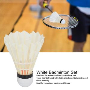 VOLANT DE BADMINTON ESTINK ensemble de badminton blanc 12 pièces ensemble de badminton de qualité d'entraînement blanc équilibré Kit de badminton