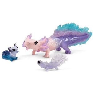 FIGURINE - PERSONNAGE Figurine Animaux Marins - Coffret avec Salamandre Axolotl - Assortiment de 3 Jouets Schleich avec Maman et Bébé Axolotl - À offrir