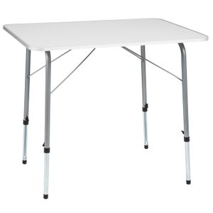 TABLE ET CHAISES CAMPING TECTAKE Table de camping JULIAN Pieds réglables en hauteur Pliable 80 x 60 x 68 cm - Gris