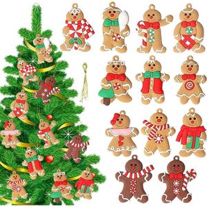 Cintre de porte en bois bonhomme en pain d'épice, décorations de Noël avec  UL, ornements portables pour arbre de Noël, mur, fenêtre, porche, 12 pièces  - AliExpress