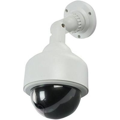 Lot De 2 Caméras Factices Avec LED Rouge Clignotante - Pour Dissuasion, Usage Intérieur/extérieur, Argent
