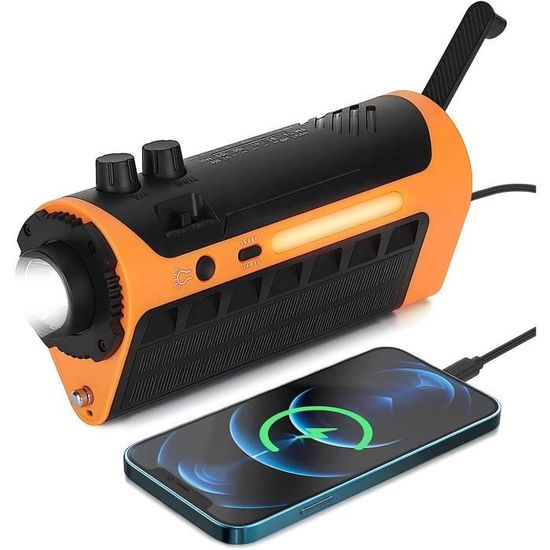 Portable Radio Dynamo Survie, PRUNUS J-369 AM/FM Radio Manivelle