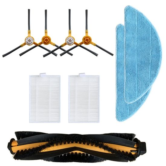 Kit Accessoires Pour Robot Aspirateur Lefant M3 - 1 Brosse Principale Rouleau + 4 Brosses Latérales + 6 Sacs à Poussière Lavables, Pour Un Nettoyage Optimal.