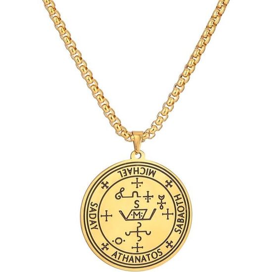 Collier Archange Michel Avec Poinçon Protecteur - Pendentif Talisman Ange Gardien En Acier Inoxydable Pour Hommes Et Femmes