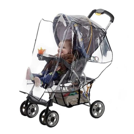 Habillage Pluie Poussette Cybex Housse Pluie Universelle Poussette - Transparente, Imperméable, Fenêtre Contact, Fermeture éclair Accessoire Bébé Voyage