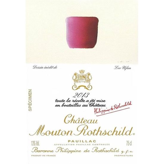 Bouteille De Château Mouton Rothschild 2013 - Pauillac, Bordeaux, 750ml, 12.5% Vol.