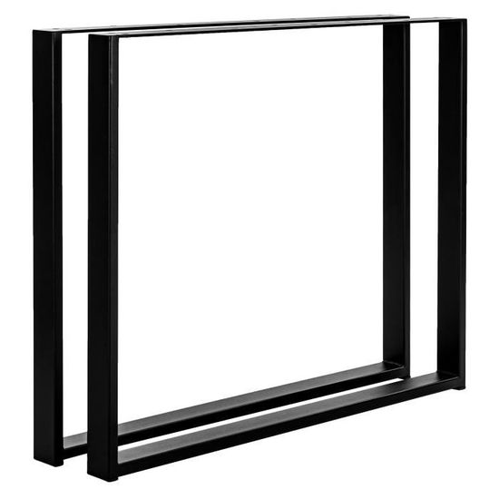 Pieds De Table En Stratifié Blanc - Lot De 4, Dimensions 13x13x72 Cm, Avec Plaque De Montage Et Tapis Antidérapant - 7